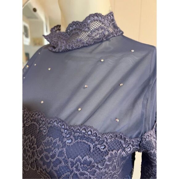 Balera Soft Blue Two Piece Dance Costume Crop Top & half Skirt S - Picture 5 of 9